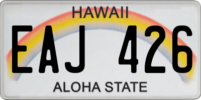 HI license plate EAJ426