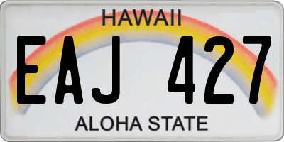 HI license plate EAJ427