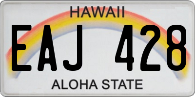 HI license plate EAJ428