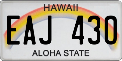 HI license plate EAJ430