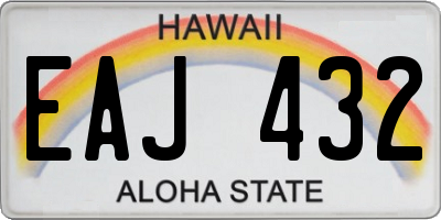 HI license plate EAJ432