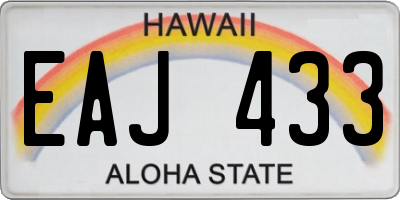 HI license plate EAJ433