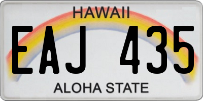 HI license plate EAJ435