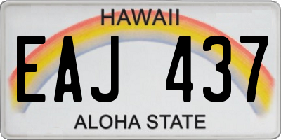 HI license plate EAJ437