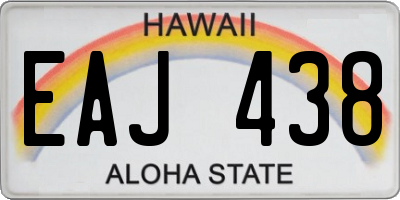 HI license plate EAJ438