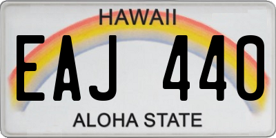 HI license plate EAJ440