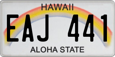 HI license plate EAJ441