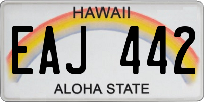 HI license plate EAJ442