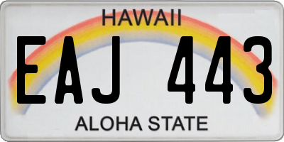 HI license plate EAJ443