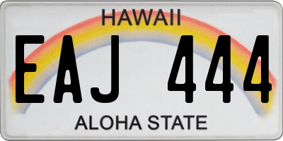 HI license plate EAJ444