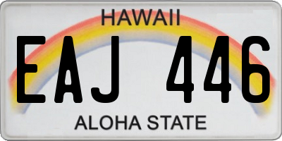 HI license plate EAJ446