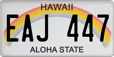 HI license plate EAJ447