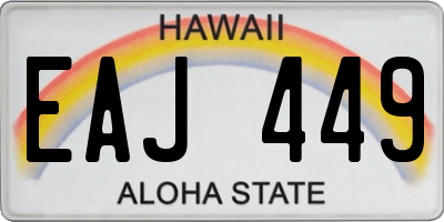 HI license plate EAJ449