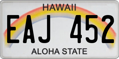 HI license plate EAJ452