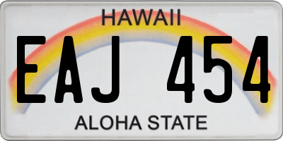 HI license plate EAJ454