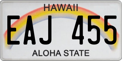 HI license plate EAJ455