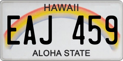 HI license plate EAJ459