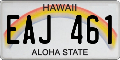 HI license plate EAJ461