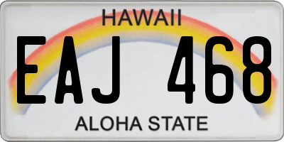 HI license plate EAJ468