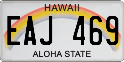 HI license plate EAJ469