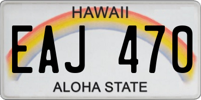 HI license plate EAJ470