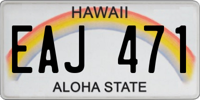 HI license plate EAJ471