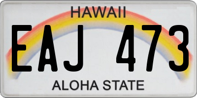 HI license plate EAJ473