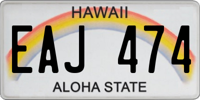 HI license plate EAJ474