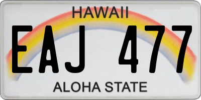 HI license plate EAJ477