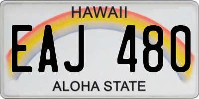 HI license plate EAJ480