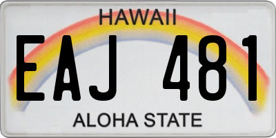 HI license plate EAJ481