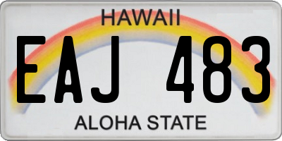 HI license plate EAJ483