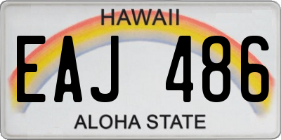 HI license plate EAJ486