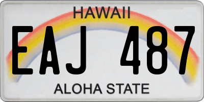 HI license plate EAJ487