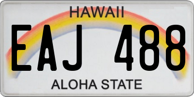 HI license plate EAJ488