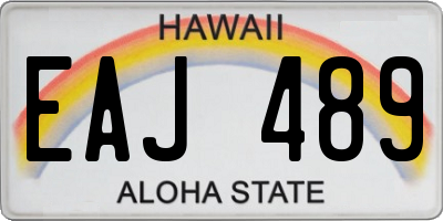 HI license plate EAJ489