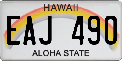 HI license plate EAJ490