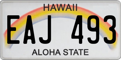 HI license plate EAJ493