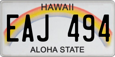 HI license plate EAJ494