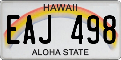 HI license plate EAJ498