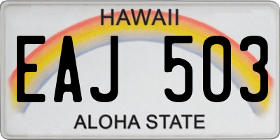 HI license plate EAJ503