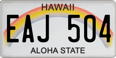 HI license plate EAJ504