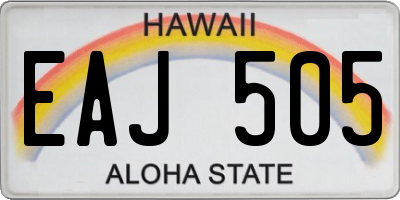 HI license plate EAJ505