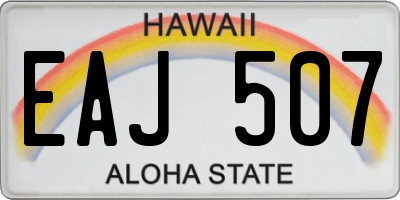 HI license plate EAJ507