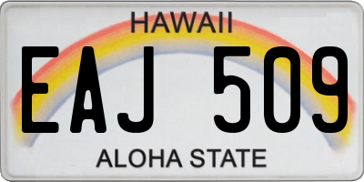 HI license plate EAJ509