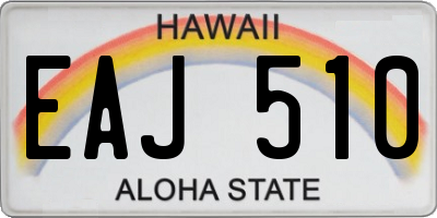 HI license plate EAJ510