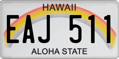 HI license plate EAJ511