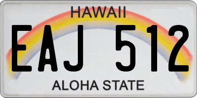 HI license plate EAJ512