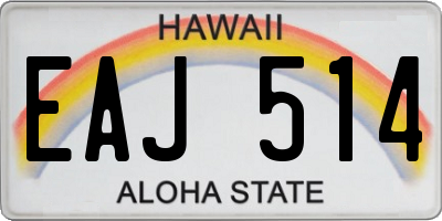 HI license plate EAJ514