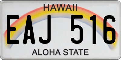 HI license plate EAJ516